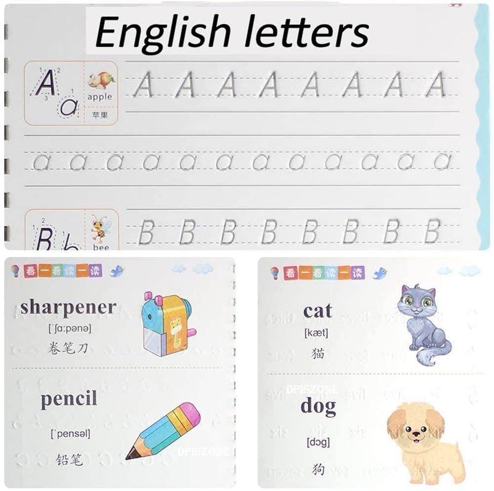 Sank Magic Practice Copybook – Screen-Free Handwriting Practice for Kids | 4 Books, Pen, Grip & 10 Refills ✍️